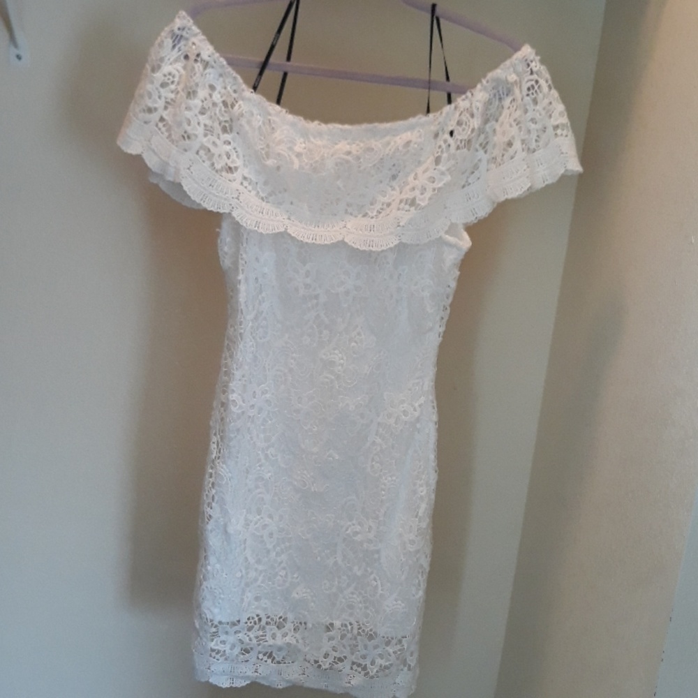 Off the shoulder white  dress